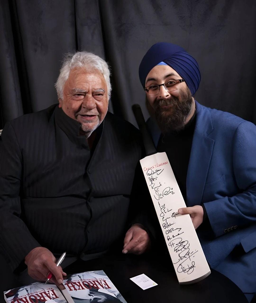 With former Indian cricketer Farokh Engineer